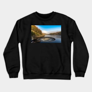 Overflow at Ladybower reservoir, Bamford, Derbyshire,UK Crewneck Sweatshirt